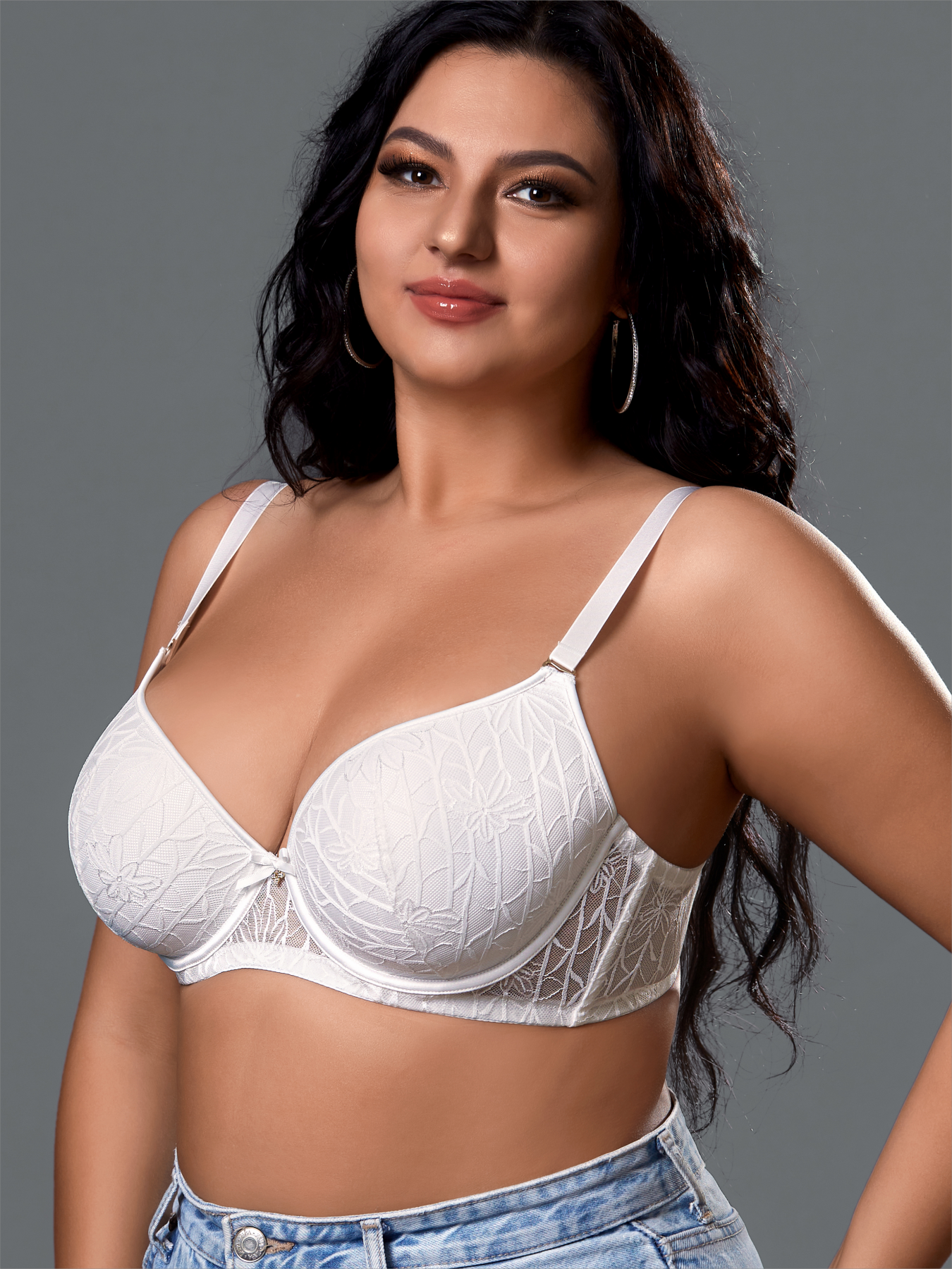 Large Thin Lace Edge Sexy Fashion Steel Rim Bra-K0538D