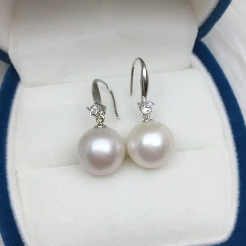 10-11mm South China Sea Perfect Round True Pearl Earring Pendant Made of Pure Silver 925 Hook Princess Sparkling Zircon Free Delivery 241205