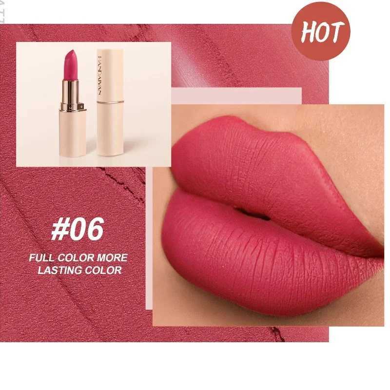 Deep Red Matte Lipstick 8 Colors Waterproof Non-stick Cup Lip Balm Makeup Dark Red Lipsticks Velvet Easy To Color Lips CosmeticsXJ241205