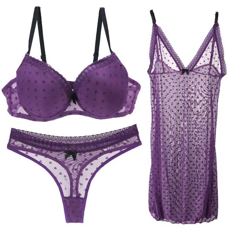 Womens Sense Of Underwear Transparent Dress BC Cup Bacd Clo Bra Sets Push Up Sexy Lace LingerieXJ241205