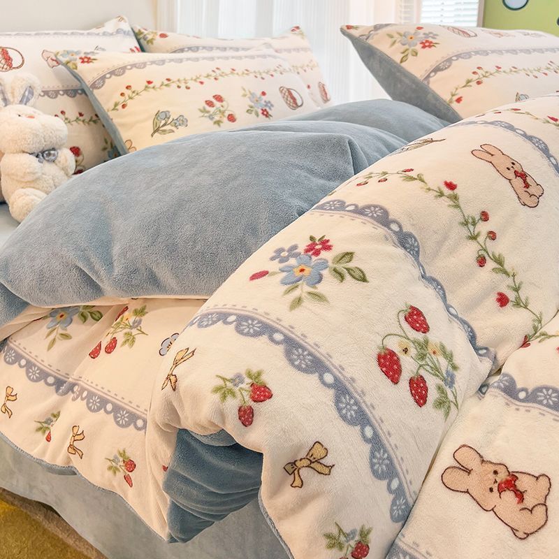 Bedding fleece autumn and winter high-end Duvet cover