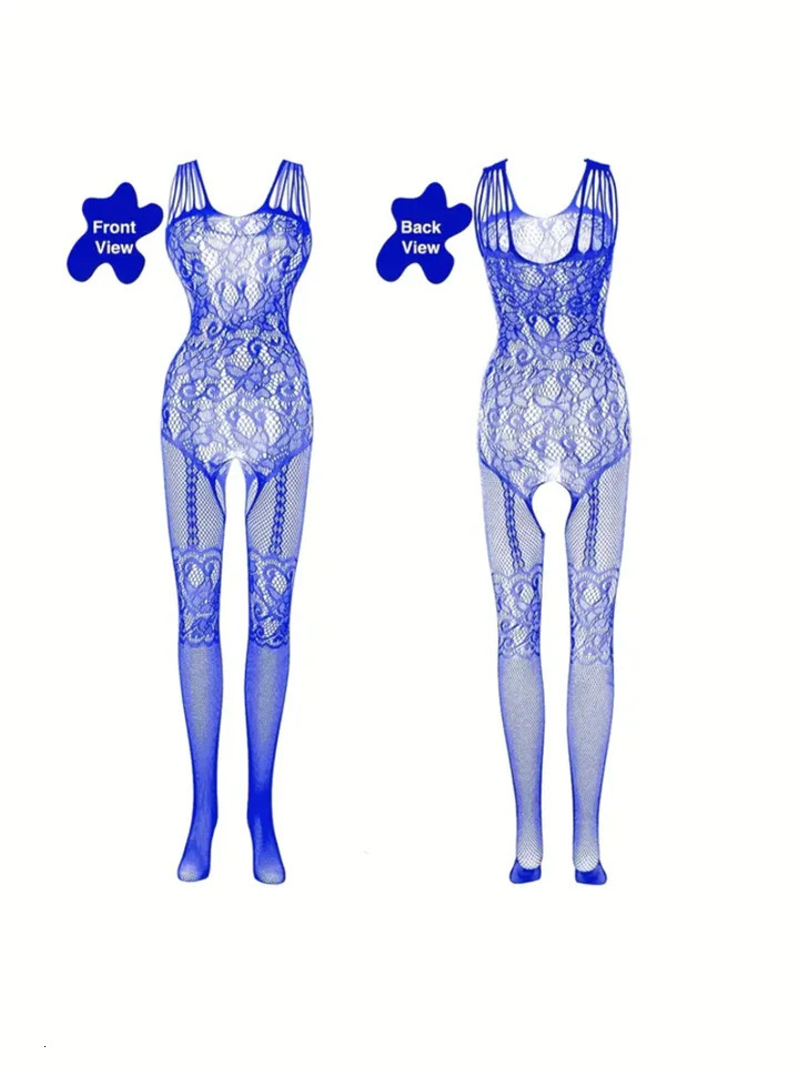4 sets Sexy Fishnet Bodystocking with Open Crotch and Jacquard Womens Lingerie and Underwear Erotic Costumes Catsuit SM 241205