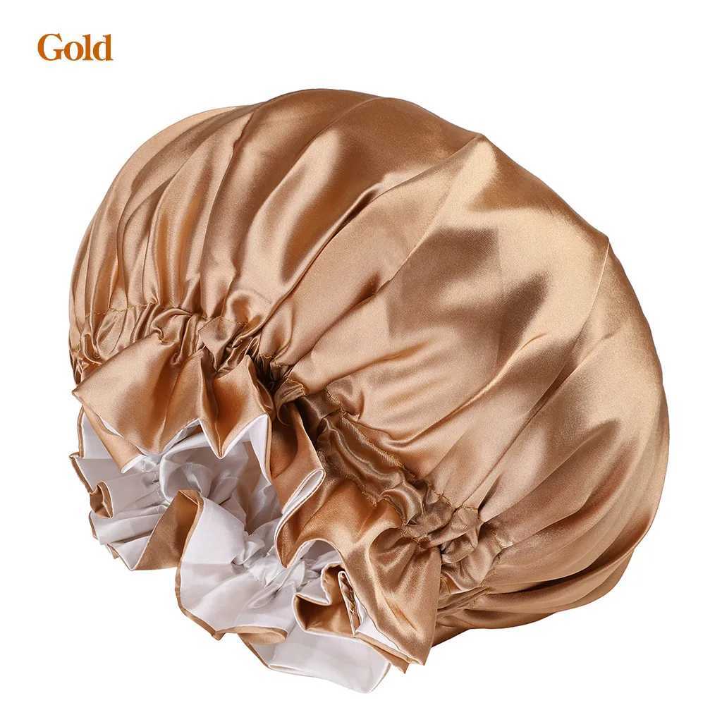 Women Satin Solid Sleeping Hat Night Sleep C Bathroom Accories For Women Shower Cs Waterproof Sleeping Hair Bonnets CXJ241205