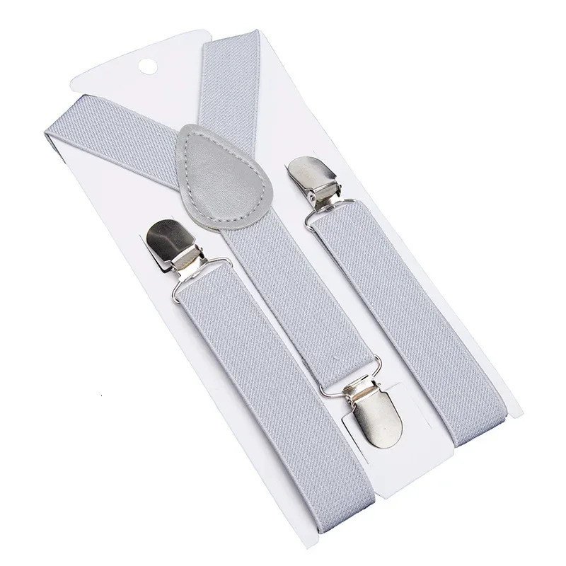 Solid Color Kids Suspenders with Fashion Children Boys Braces Girls Elastic Adjustable Baby Wedding Ties Accessories 241122