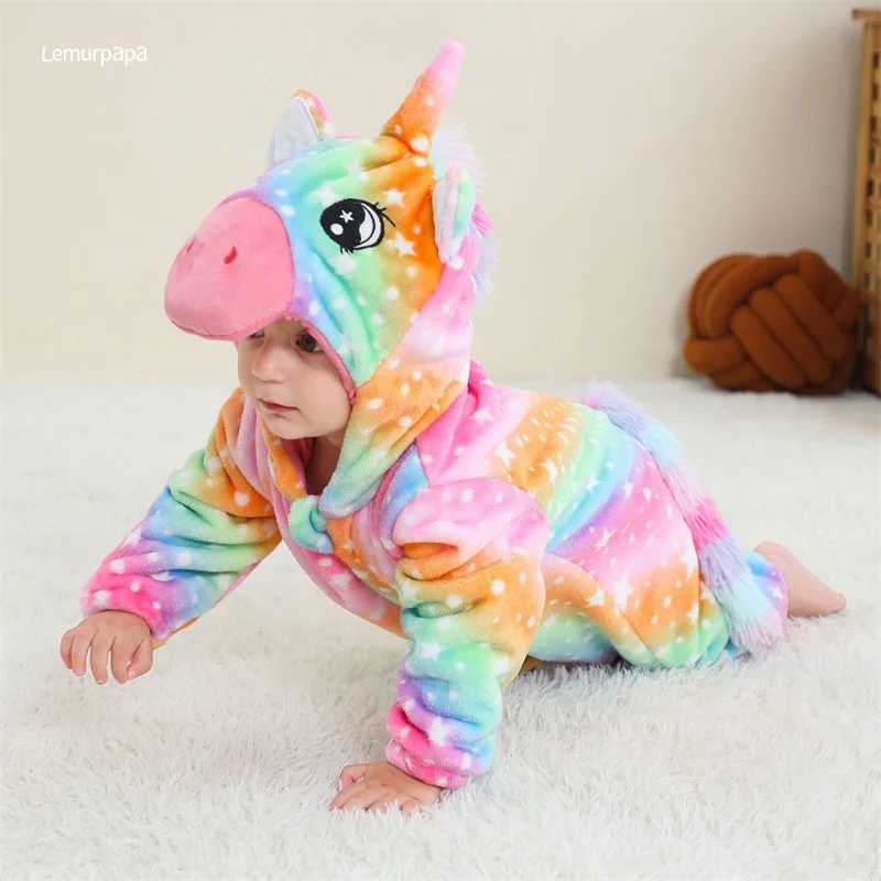 Pajamas s Romper Baby Boy Girls Pajama Toddlers Winter Outfit Halloween Animal Suit Onesie Festival Party Bebe Clothes Kigurumis H241205XWJB