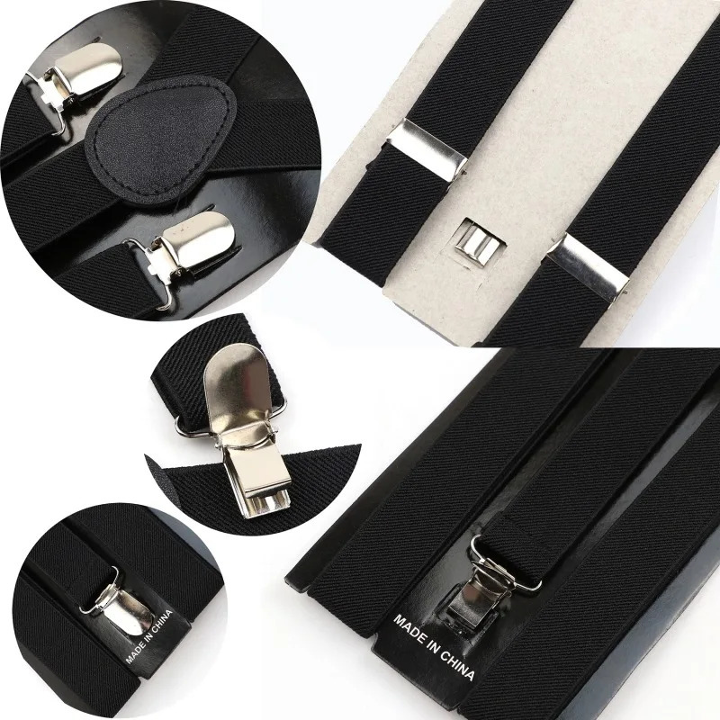 Men Suspenders High Elastic Adjustable 3 Strong Clips Suspender Heavy Duty W Trousers Braces Pants Holder Wedding Wear y241122