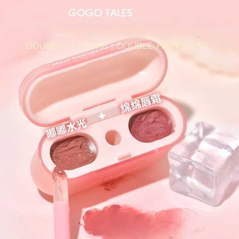 GOGO TALES Double Lip Gloss Mirror Finish Nude Color Korean Lipstick Matte Non-Sticky Lip Mud Long-Lasting Vegan MakeupXJ241205