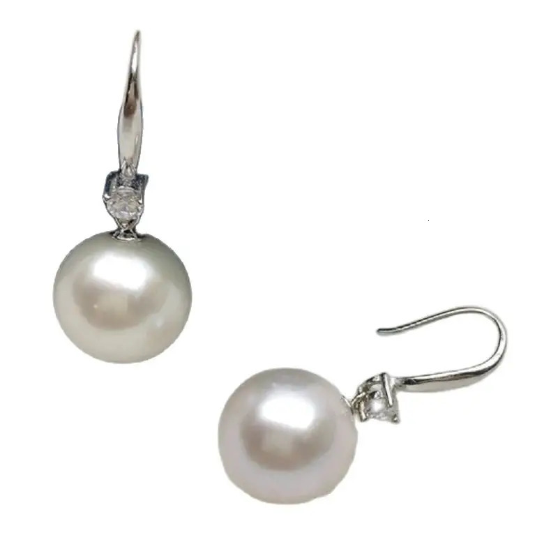 10-11mm South China Sea Perfect Round True Pearl Earring Pendant Made of Pure Silver 925 Hook Princess Sparkling Zircon Free Delivery 241205
