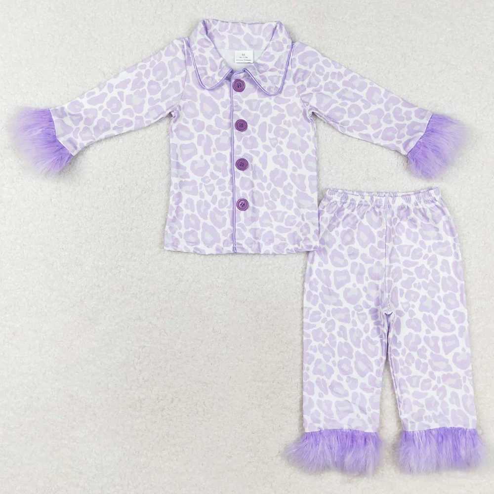 Pajamas New Fashion Kids Designer Clothes Girls Christmas Santa Claus Fur Long Sleeve Tops Pants Sets Toddler Baby Girls Pajamas Outfits H241205