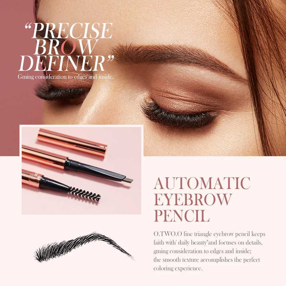 O. Two of them. O Ultra fine triangular eyebrow pencil waterproof makeup blonde brown eyebrow precise eyebrow exfoliating eye makeup 6 colorsW241205