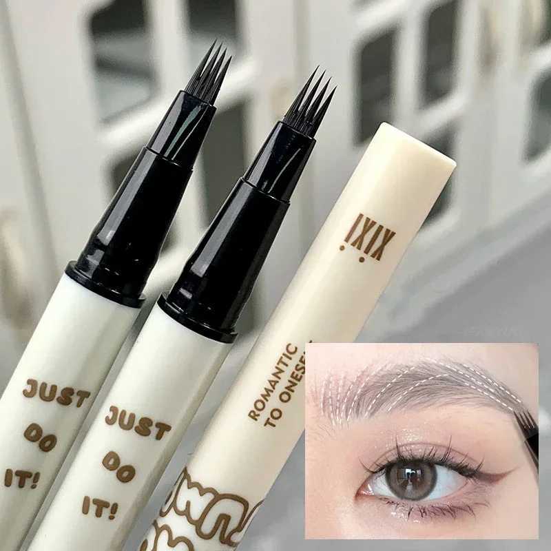 4-point liquid eyebrow 2-fork soft waterproof long-lasting microbead tattoo pen ultra-thin lower eyelash liner makeup W241205