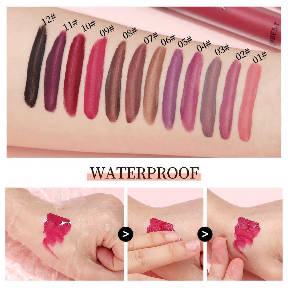 QIBEST New Makeup Lipstick Matte Lipstick Brown Nude Sexy Red Color Liquid Lipstick Lip Gloss Waterproof Long Lasting Lip TintXJ241205