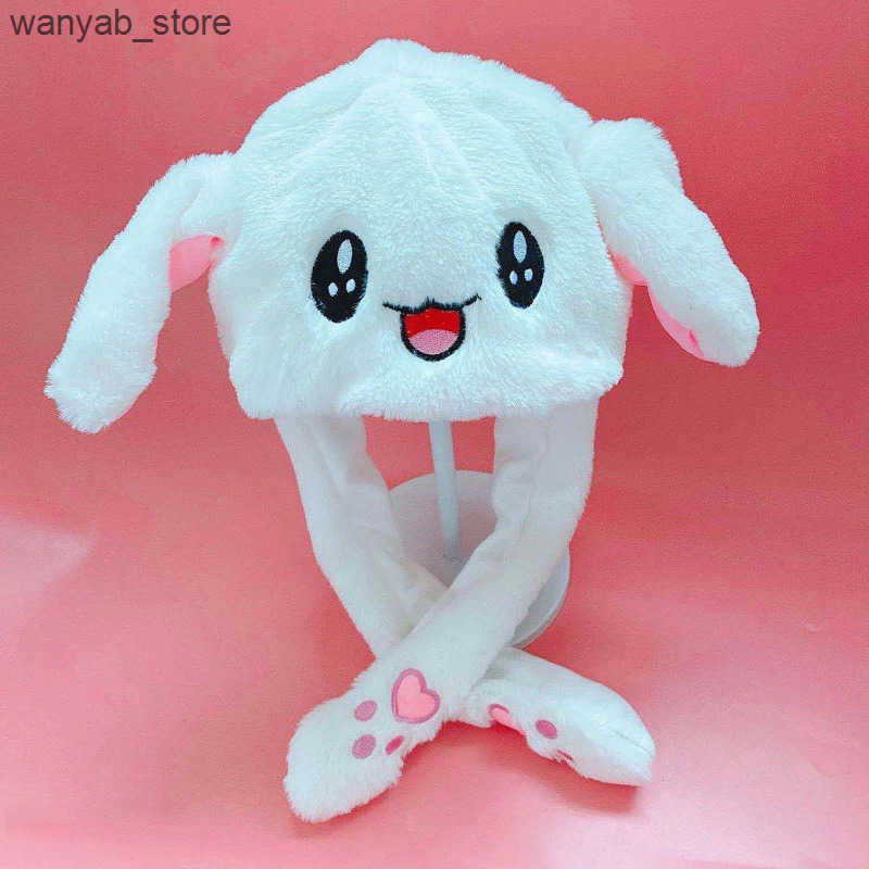 Cloches LED plush rabbit hat with glowing rabbit ears sports ears cute winter hat funny gifts for adults and children role-playing costumes L240910