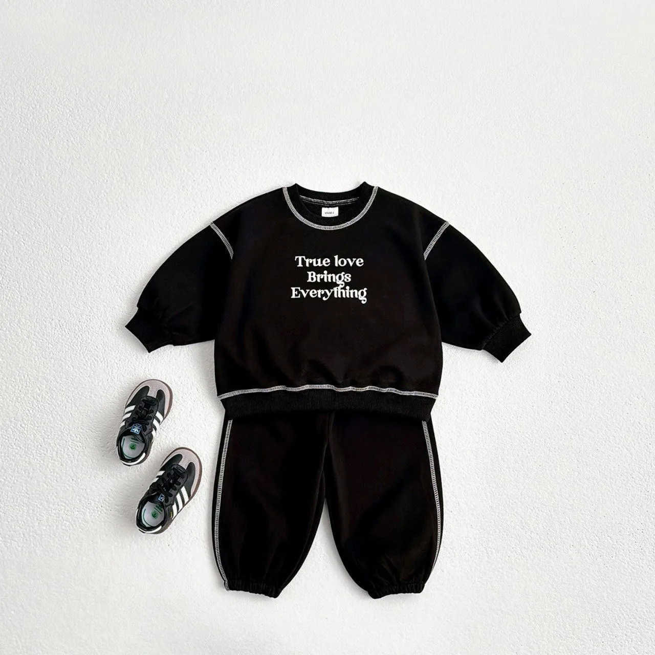 2024 Autumn New Baby Long Sleeve Clothes Set Children Boys Casual Letter Sweatshirt + Pants 2pcs Suit Toddler Girl OutfitsXJ241205