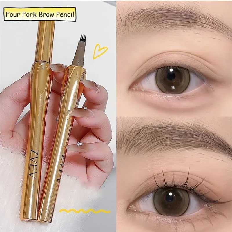 Eyebrow Pen 4-point pointed Eyebrow tattoo pencil waterproof professional cosmetics makeup long-lasting fine sketching liquid Eyebrow pencil W241205