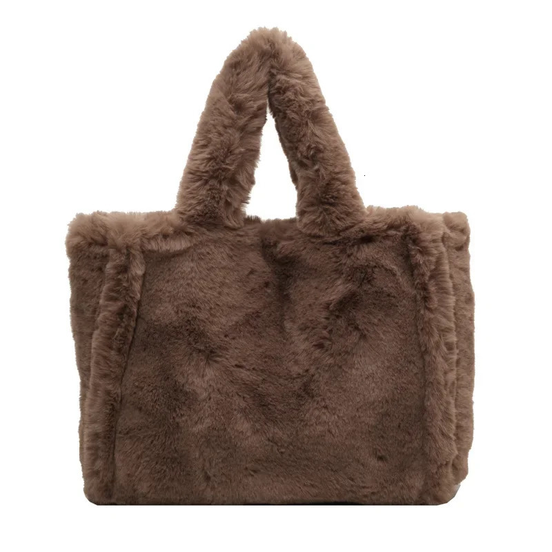 Fashion commuting large bag for women 2024 autumn fur bag portable large capacity shoulder handbag plush bag 241205