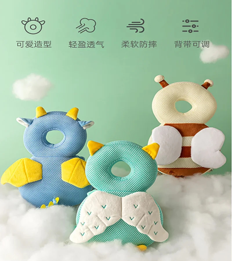 Baby Head Pillow Backpack Baby Walk Anti-fall Head Pillow Baby Toddler Head Protection Pad Breathable Anti-collision Artifact 241204