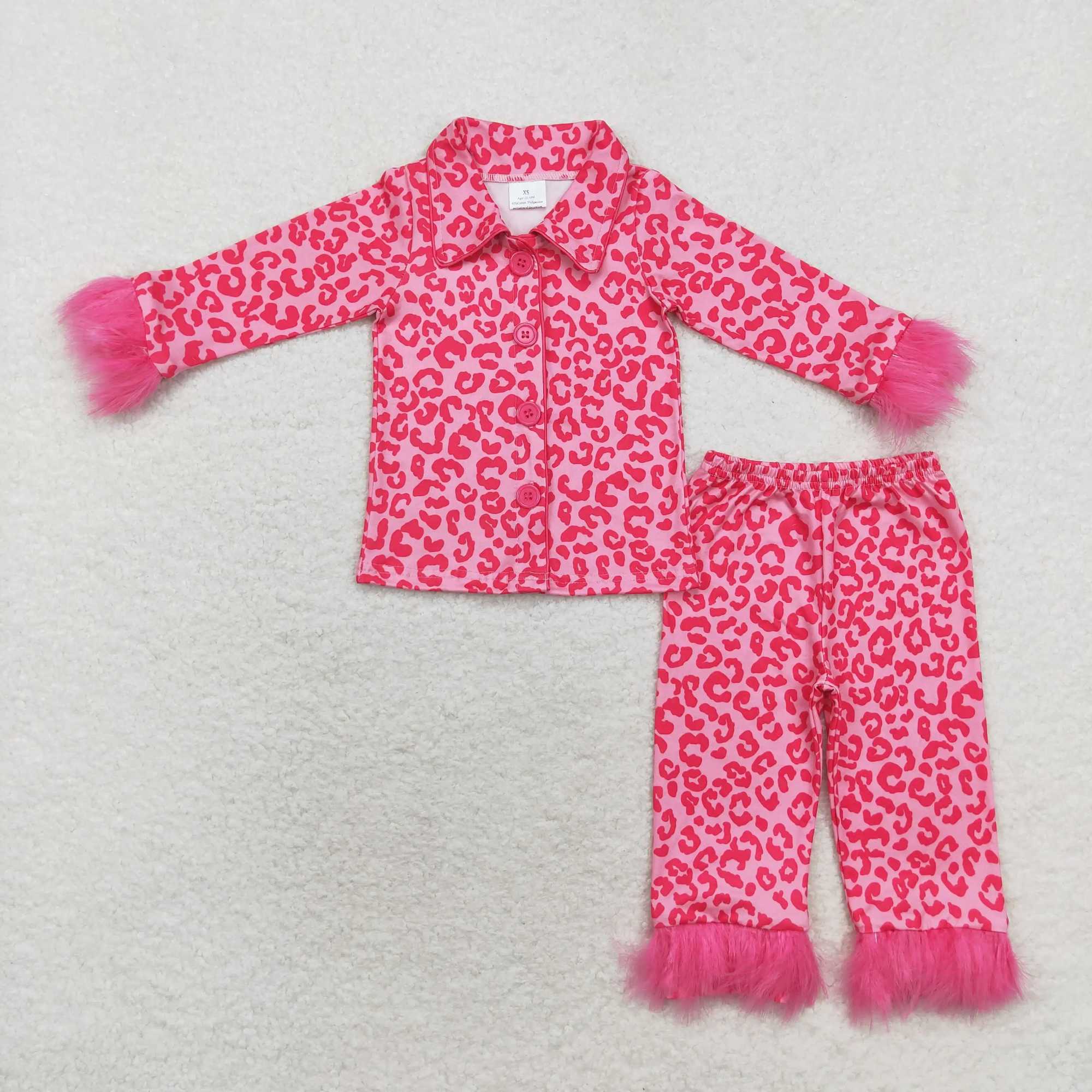 Pajamas Wholesale Hot Sale Toddler Baby Girl Christmas Santa Pajamas Clothing Kids Long Sleeves Tops Fur Sets Children Sleepwear Outfits H241205