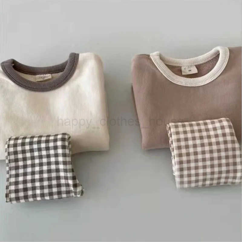 2024 Korea Sle Spring Babys Sets Soft Cotton Long Sleeve Girls Boys Top Pant 2Pcs Set Baby Clothes Set NewbornXJ241205
