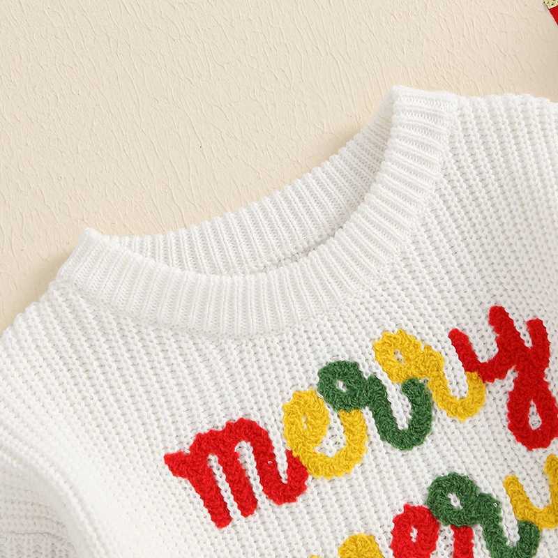 Childrens winter sweater holiday embroidery design comfortable staff neck decal suitable for boys and girls holiday knitwear W241205