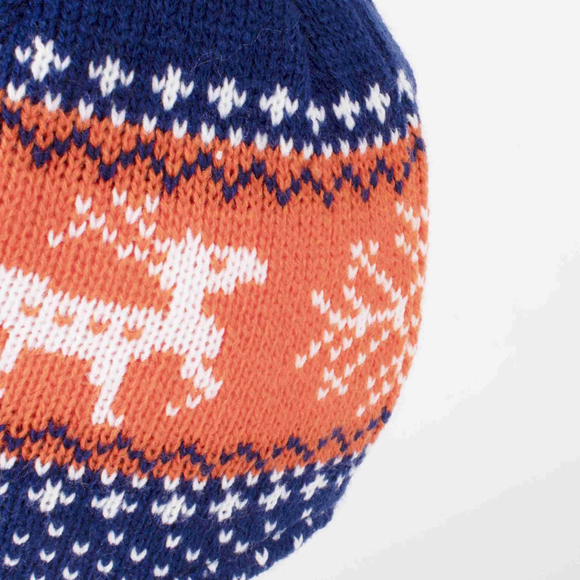 Cloches Connectyle Preschool Baby Boys and Girls Winter Skull Hat Deer Jacquard Childrens Earrings Thick Warm Knitted Wool Hat L240910