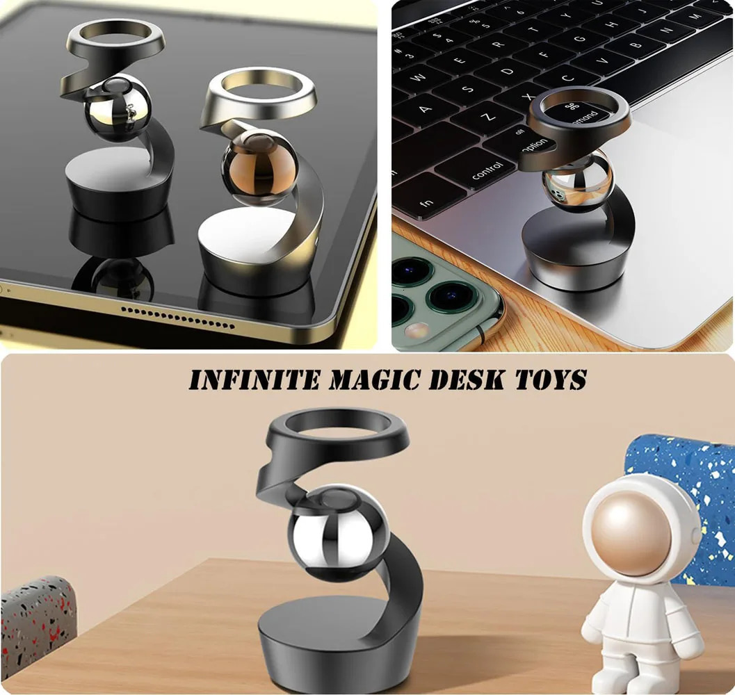 Stress Relief Kinetic Sculpture Gravity Defying Kinetic Desk Toy Desktop Floating Gyroscope for Office Desk Decor for Adults 241204