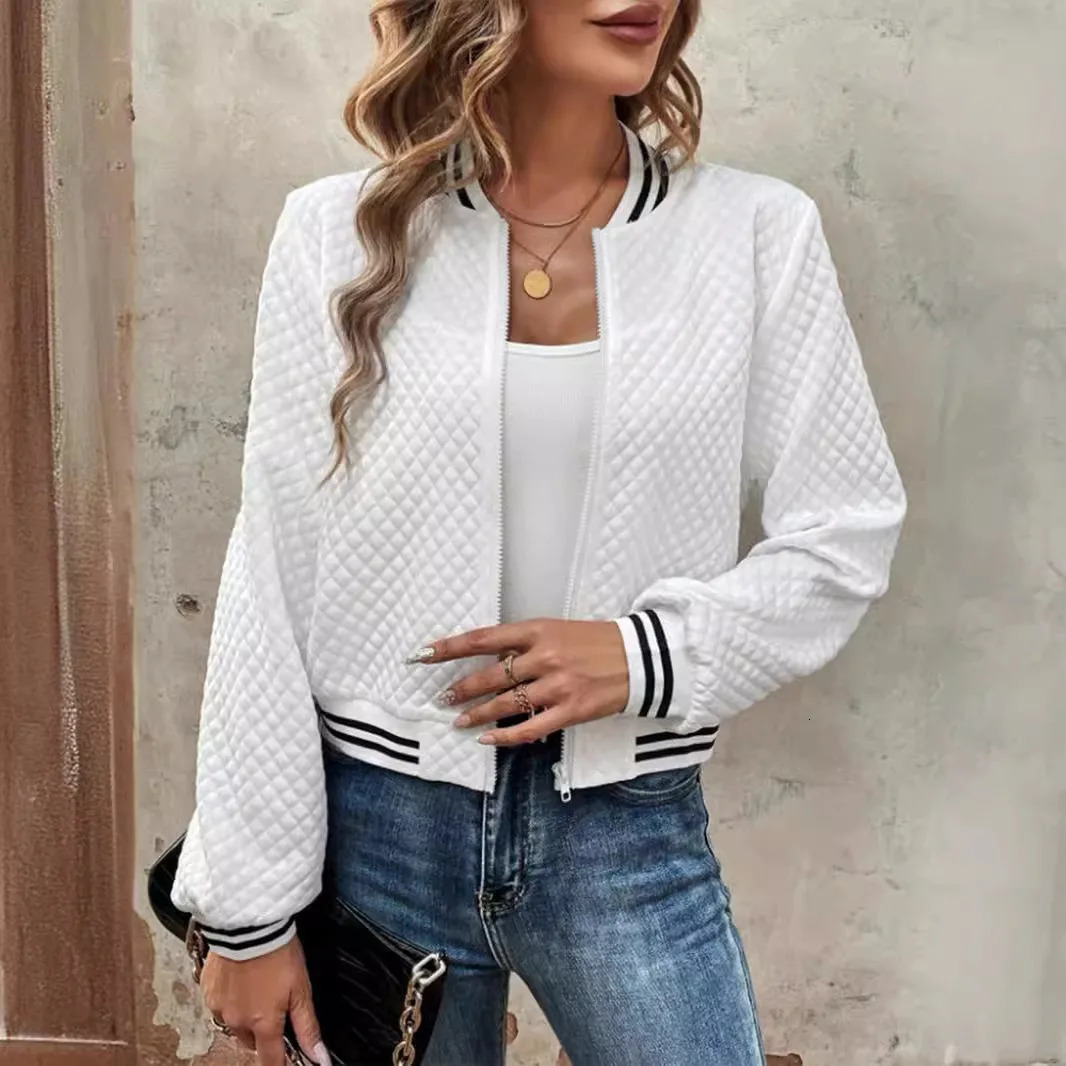 Autumn Cross border Europe and America Foreign Trade Womens Clothing Fashion Zipper Baseball Jacket for Wo 241205