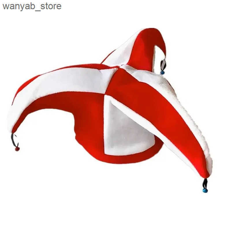 Cloches Adult mens polka dot clown hat birthday cake party hat performance props Christmas elf Halloween costume role-playing L240910