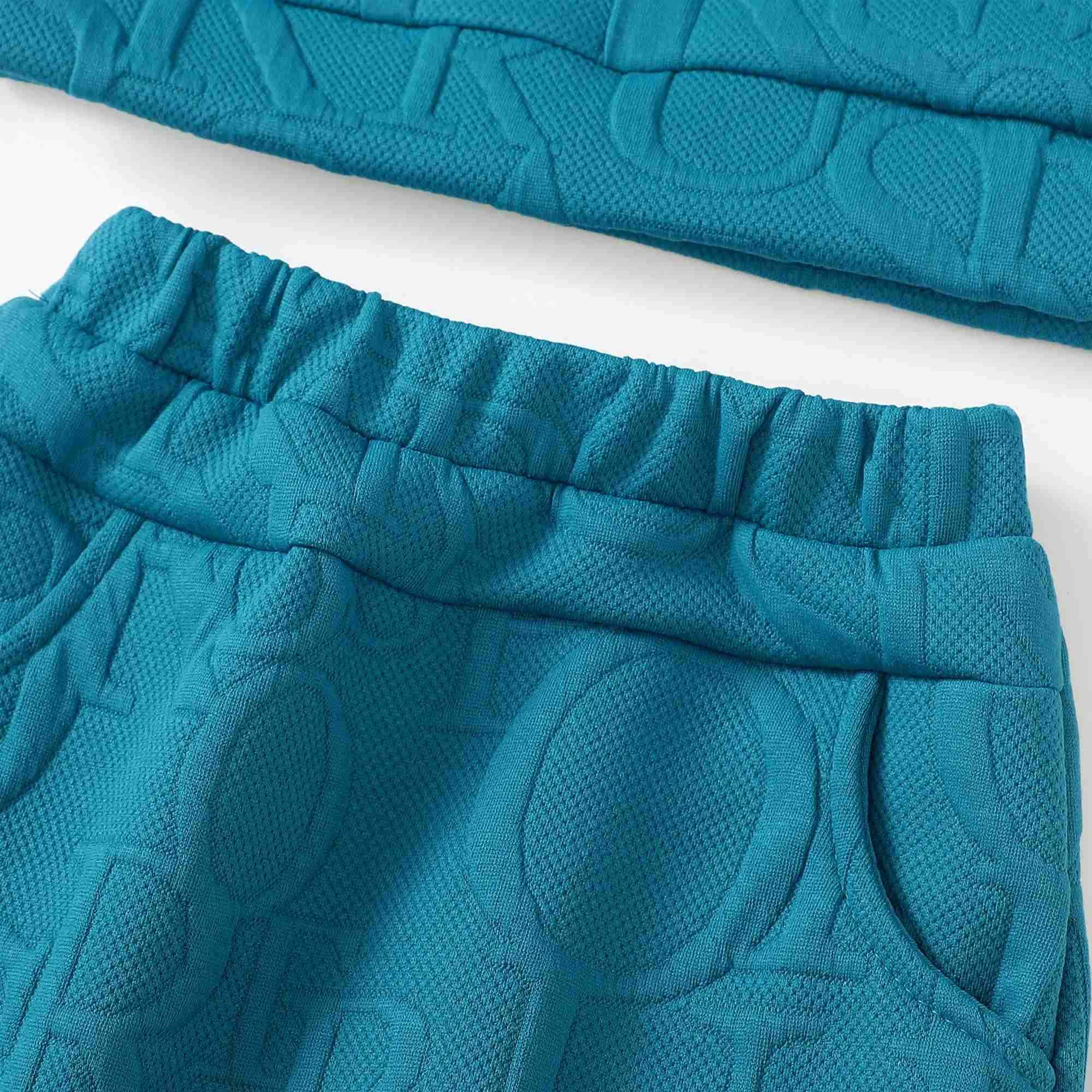 2pcs Toddler Baby Boy Clothing Casual Letter Pattern Stand Collar Long Sleeve Sweatshirt Trousers Set For Autumn And WinterXJ241205