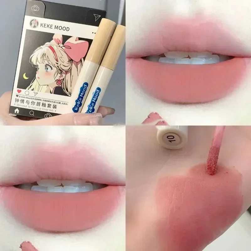 Cigarette Shape Lipstick Set Matte Nude Mousse Rose Red Lip Mud Non-stick Cup Waterproof Lasting Lips Tint Korea Makeup CosmeticXJ241205