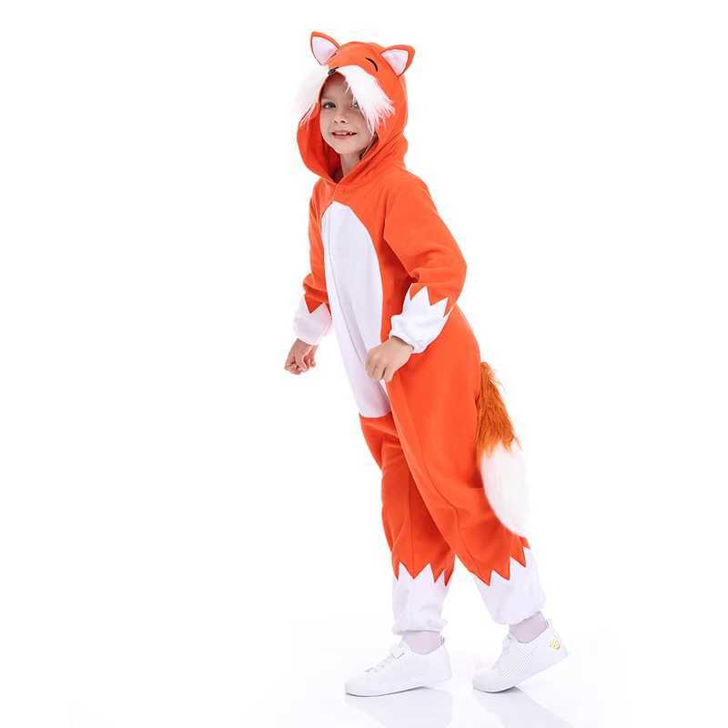 Pajamas Fox Animal Pajamas Kids Fox Jumpsuit Onesies Halloween Carnival Animal Outfit Fancy Dress Children Baby Cartoon Anime Costume H241205