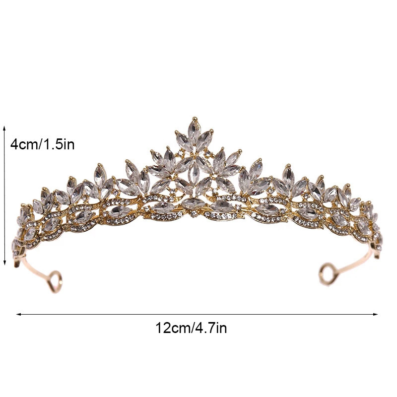1pc simple bridal headdress alloy leaves embellished crown wedding hair accessories dress 241122