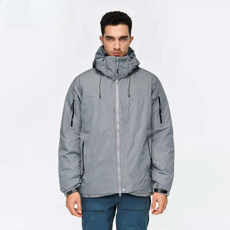 Outdoor climbing jacket for men waterproof windproof warm loose hooded thick cotton jacket hiking camping hunting jacket 241202