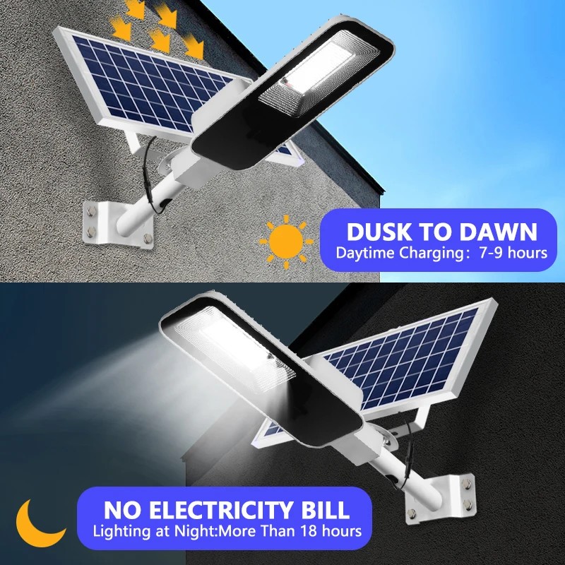 200W 300w 500w 800w 2000w Powerful Solar Lights Outdoor Garden House Yard Lighting Wall Lamp External Panel Garden Waterproof Street Light