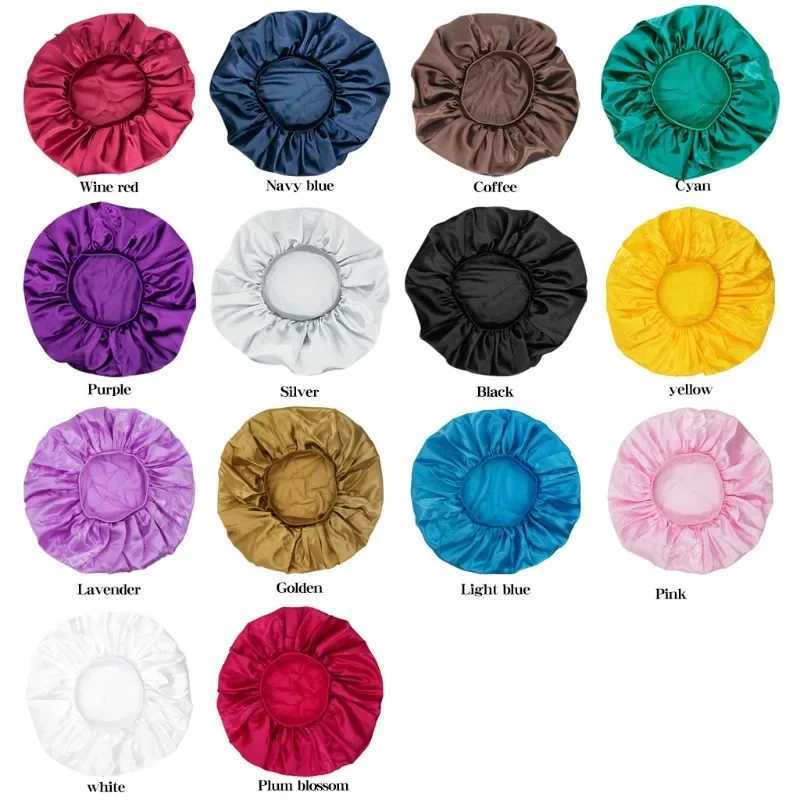 Large Satin Silk Bonnet for Women Hair Wr for Sleeping Sleep C with Elastic Soft Band Hair Care Cs Big BonnetsXJ241205