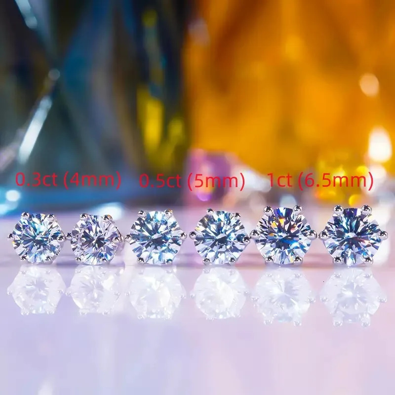 NKHOG Real 2 carat 8mm earrings for female threaded earrings 925 sterling silver jewelry pass diamond testing 241205