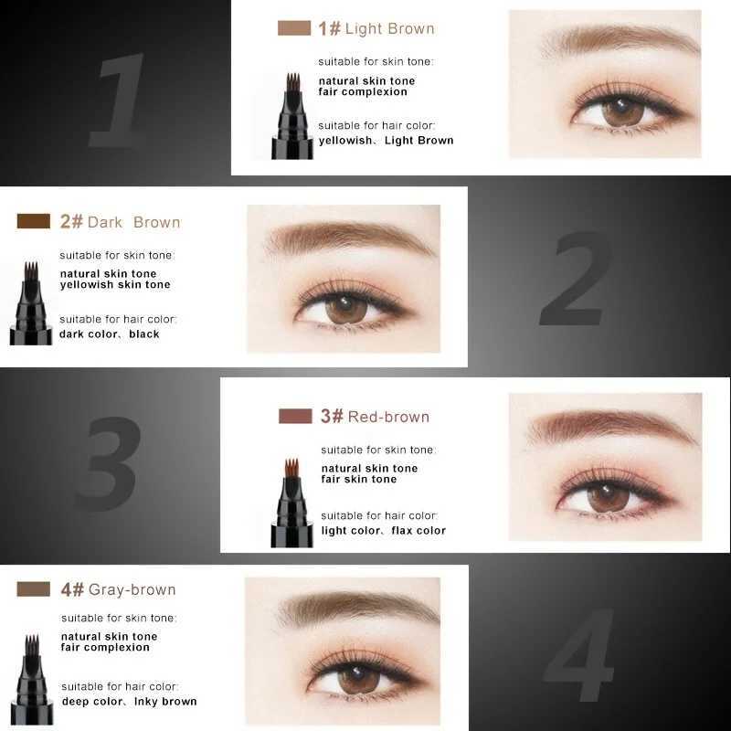 4-piece eyebrow pencil long-lasting stain resistant sweat resistant high pigment easy to apply liquid eyebrow pencil W241205