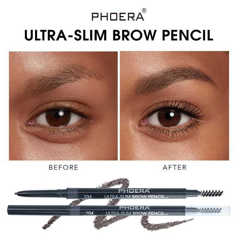 Phoera 5-Color Double Headed Eyebrow Pencil Automatic Rotation Ultra fine Eyebrow Pencil Waterproof Makeup No Eye MakeupW241205