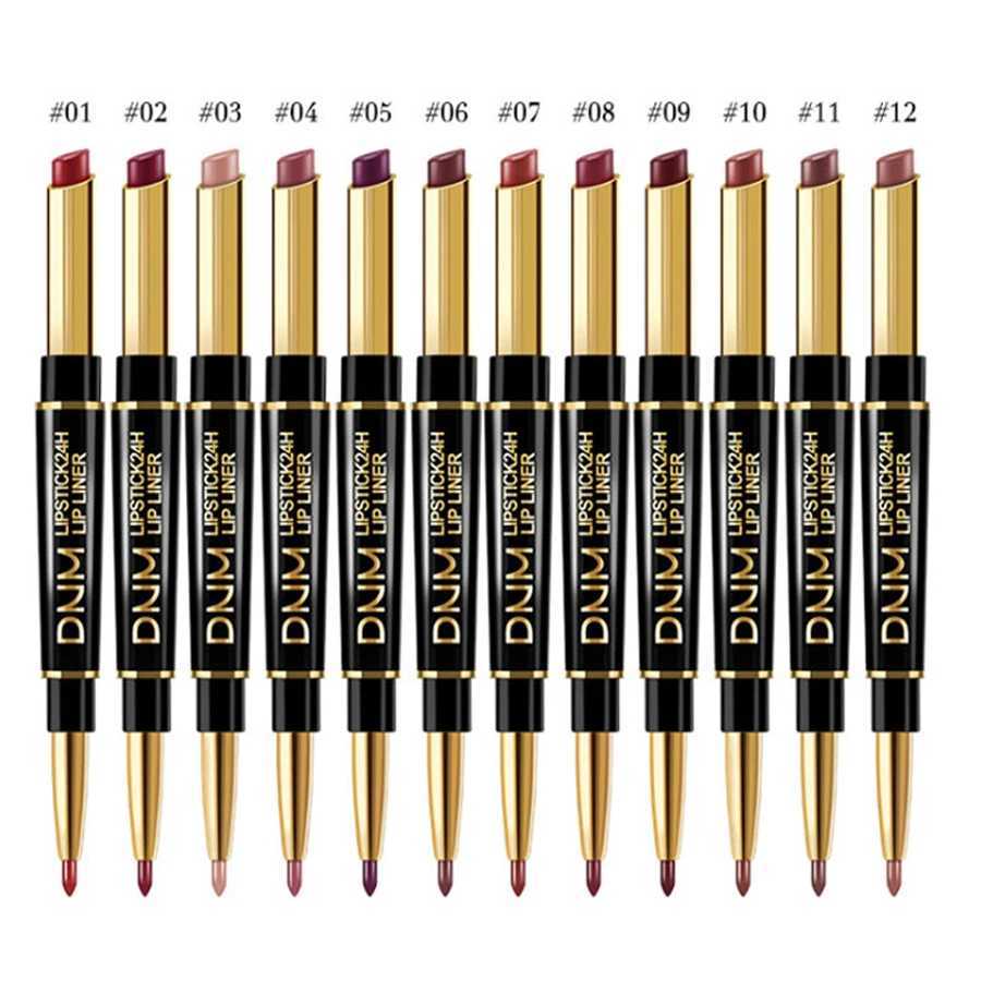 Double-ended Non-stick Cup Long Lasting Lipstick Lip Liner High Pigmented Waterproof Valentines Day GiftsXJ241205