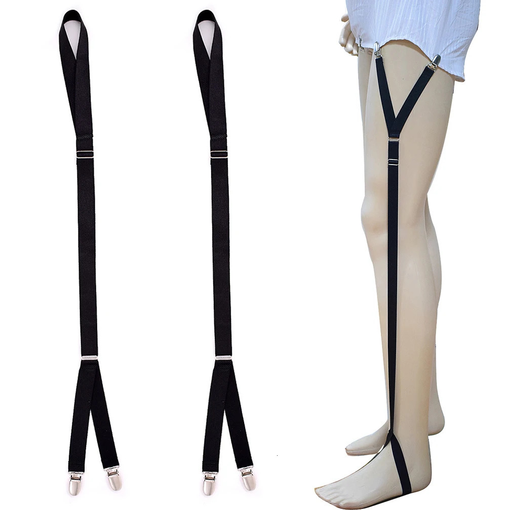 1 Pair Shirt Stays Holders for Men Military Adjustable Elastic Leg Suspenders Straps Non Slip Tucker Sock Garters 241122