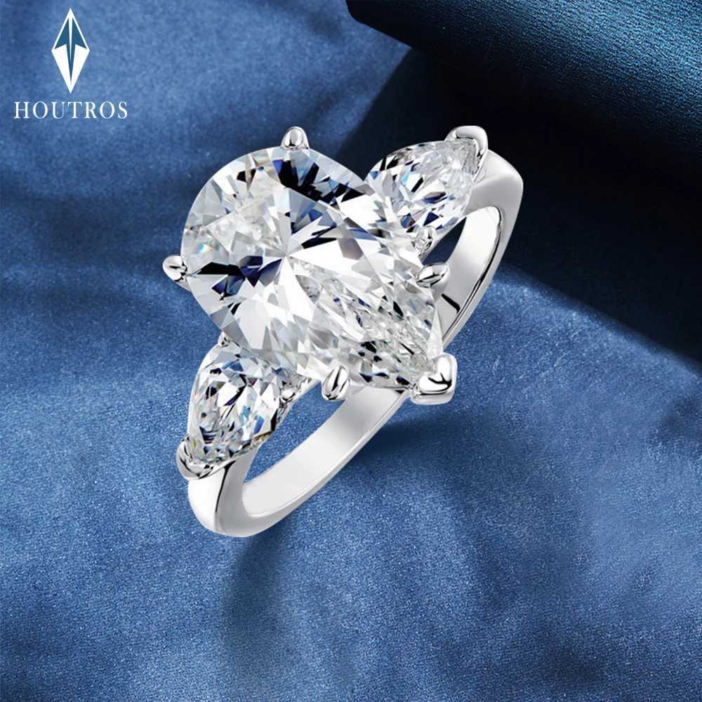 3CT pear shaped cut Moissanite ring for women D-color water droplet she Moissanite engagement and wedding ring 925 sterling silver jewelry W241205