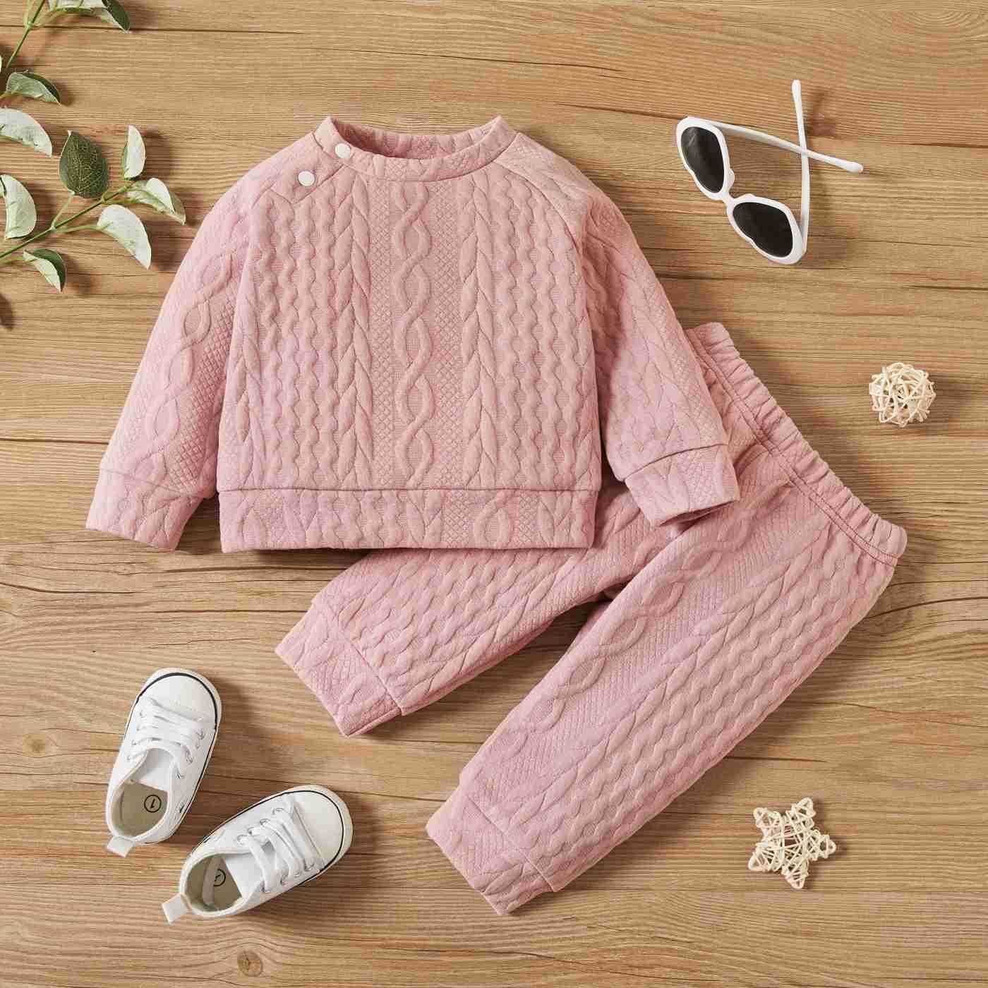7 Colors Newborn Baby Girl Boy Clothes Set Solid Color Long Sleeves Top+Pants 2PCS Outfits Leisure Sport Autumn Winter CostumeXJ241205