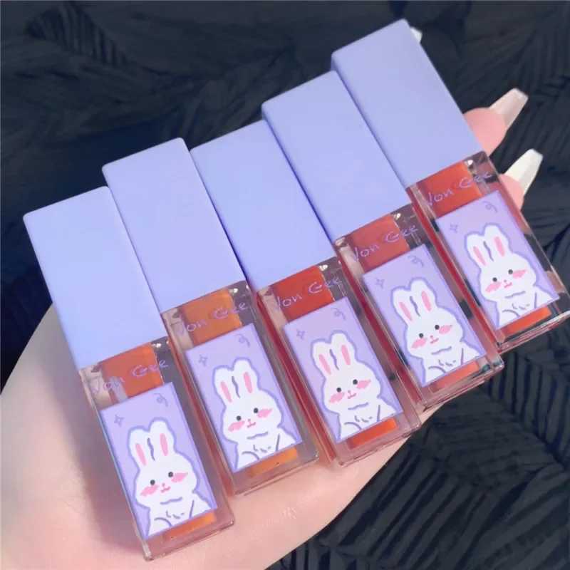 Velvet Lip Glaze Matte Lip Gloss 6 Colors Lip Mud Non-stick Cup Long Lasting Not Easy To Fade Cartoon Lipstick Makeup CosmeticsXJ241205