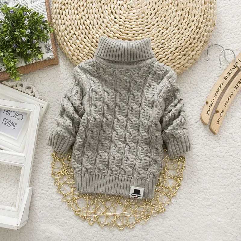Baby Winter Top Solid Color Sweater Autumn Boys and Girls Warm Sweater W241205