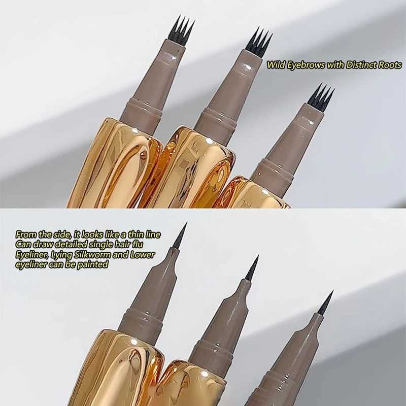 4-point wild eyebrow pencil durable easy to grip eyebrow tattoo waterproof thin liquid lay silk eyebrow pencil Korean makeup W241205