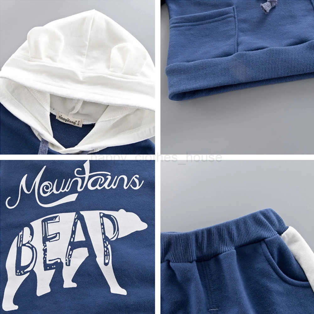 Spring Autumn Lzh Newborn Baby Clothing Boys Clothes Sets Long Sleeve Hoodie Sweatshirt+Pants 2PCS Outfit Infant Daily Suit 1-4YXJ241205