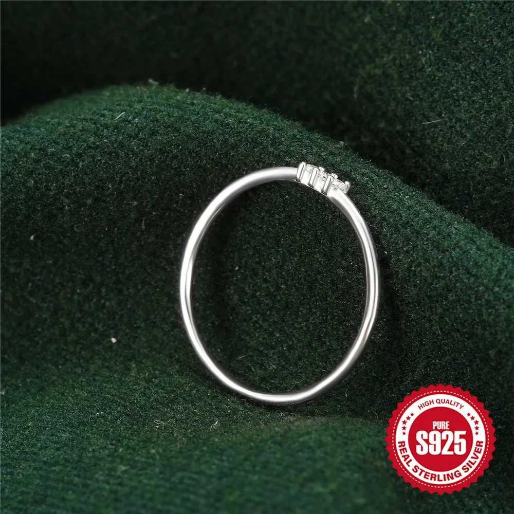 KO 925 sterling silver CZ simulated diamond stackable ring 18K gold-plated eternal belt thin simple ring W241205