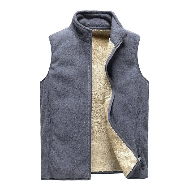 Autumn Winter Fleece Mens Vest Jacket Casual Warm Thick Big Tall Plus Size 8XL Sleeveless Waistcoat Loose 241204