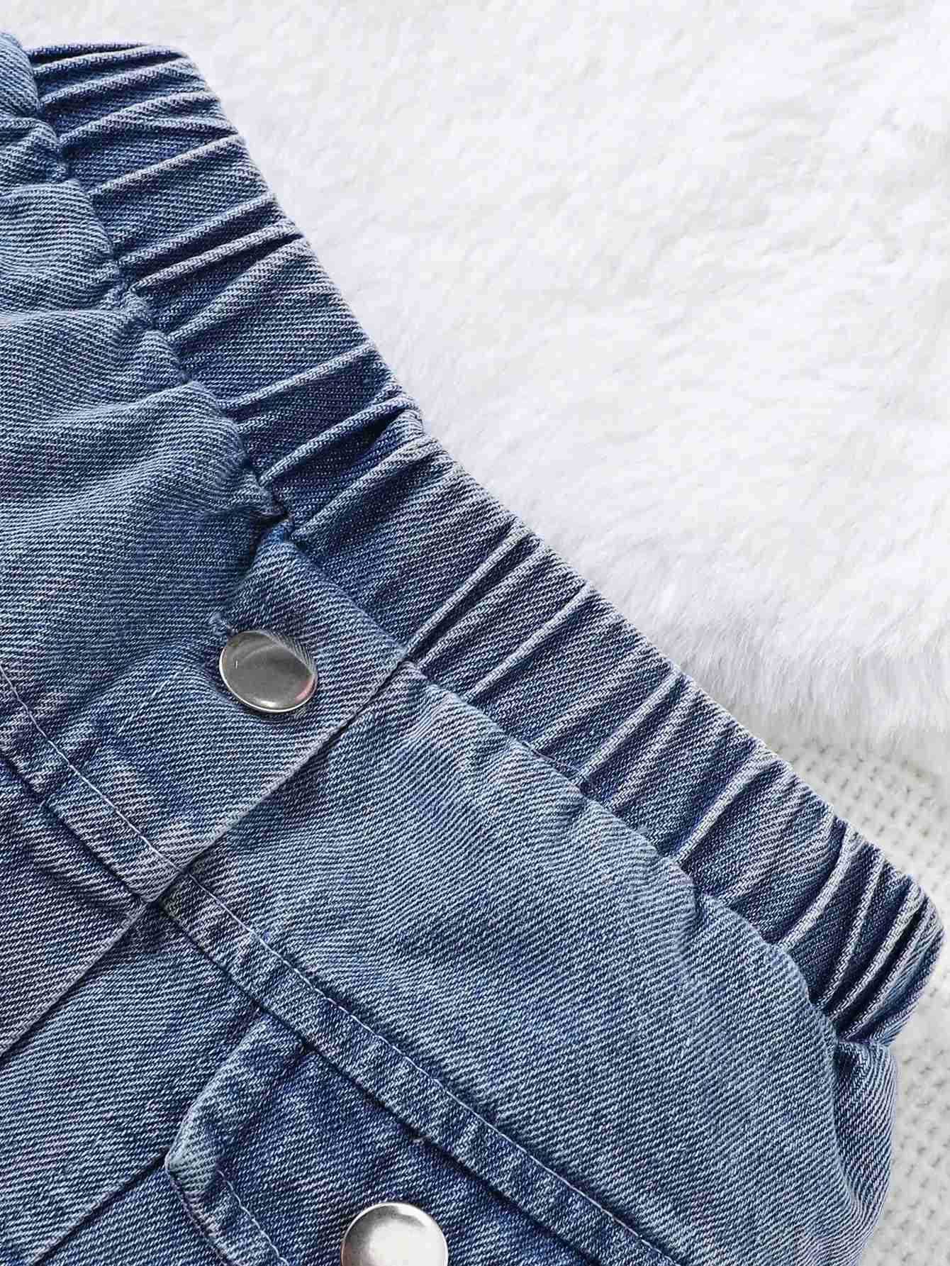 Baby Summer Comfortable Denim Casual Three Piece SetXJ241205