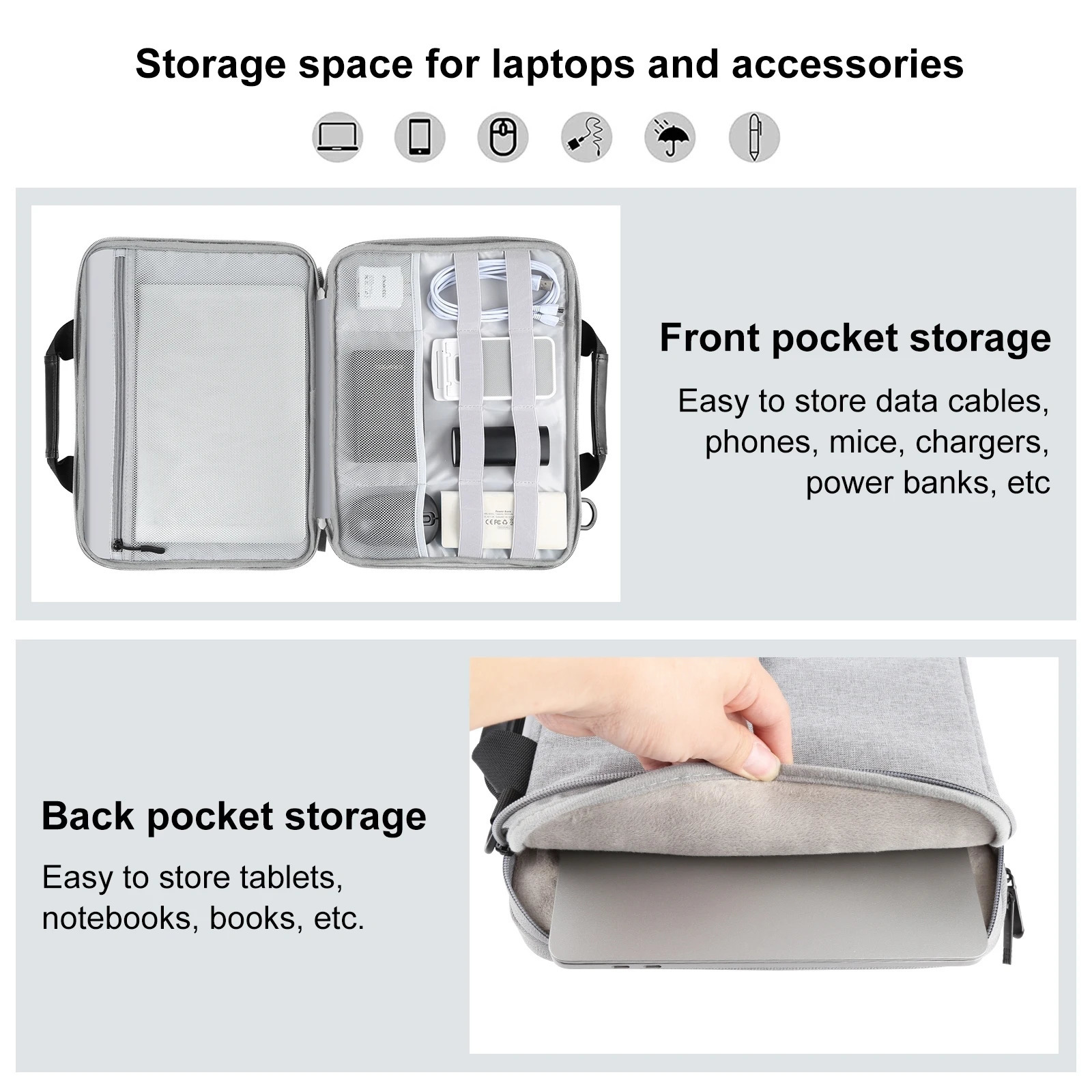 HAWEEL 1316inch Briefcase Crossbody Laptop Bag Waterproof Notebook Case Sleeve For MacbookLenovo ASUSHP Computer Handbag 241204